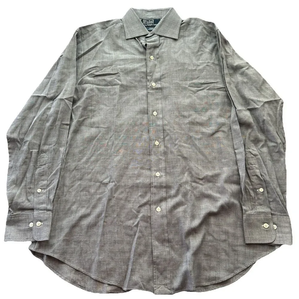 Polo By Ralph Lauren Regent Classic Fit Men's Gray 16‎ 32/33 Dress Shirt EUC